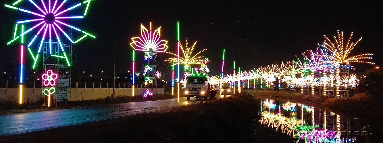 Khlong Nakhon Luang Light Displays, Ayutthaya, Thailand