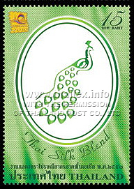 blend Thai silk cloth with the Royal Peacock logo