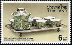 International Letter Writing Week - Rattanakosin Gilded Polychrome Tea Sets