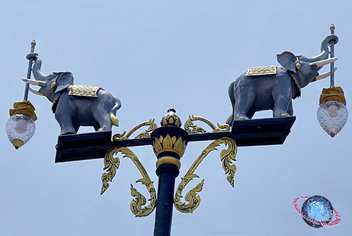 Adorned Elephant Street Lantern, Tambon Mae Sa, Amphur Mae Rim, Chiang Mai