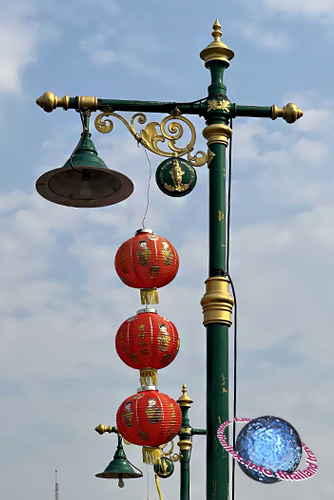 Bangkok Coat of Arms Street Lantern, Khwaeng Wat Kanlaya, Khet Thonburi, Bangkok