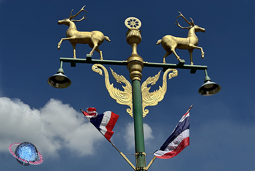 Deer with Dhammachakka Street Lantern, Tambon Thap Kwahng, Amphur Kaeng Khoi, Saraburi