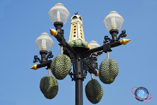 Nonthaburi Durians and Clock Tower Street Lantern, Tambon Nonthaburi, Amphur Meuang, Nonthaburi