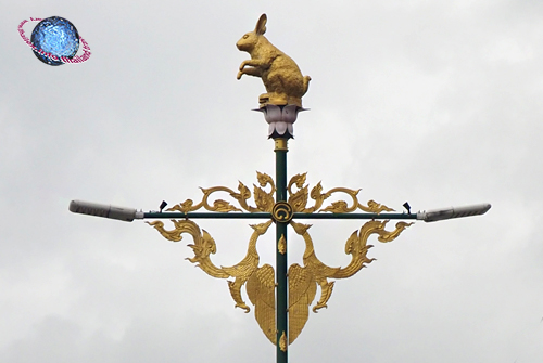 Zodiac Rabbit with Hong Thong Eves Street Lantern, Tambon Ma Muang Song Ton, Amphur Meuang, Nakhon Sri Thammarat