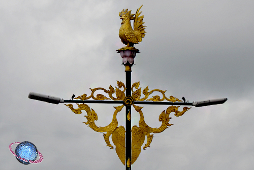 Zodiac Rooster with Hong Thong Eves Street Lantern, Tambon Ma Muang Song Ton, Amphur Meuang, Nakhon Sri Thammarat